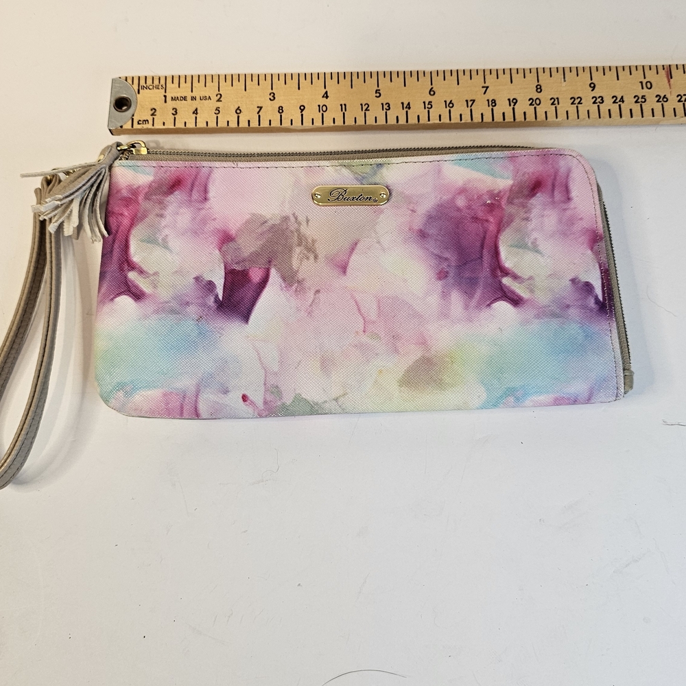 Buxton Watercolor Wristlet Clutch - Pink/Multi Pastel